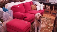 Pink upholstered sofa by Flex Steel,