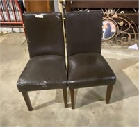 Pair of Vinyl Parsons Side Chairs