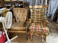 rocking chair and padded chair