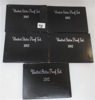 5 - 1982 US Proof sets
