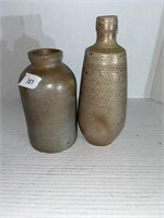 2 pieces of hand thrown pottery