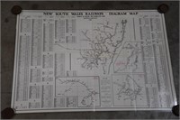 NSW 1964 Railways Diagram Map