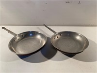 (2) 12 inch Stainless steel pans