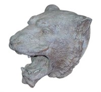 Finely Cast Bronze Bust of Tiger