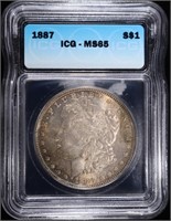 1887 MORGAN DOLLAR ICG MS65