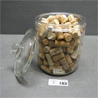 Glass Peanut Jar Filled with Corks