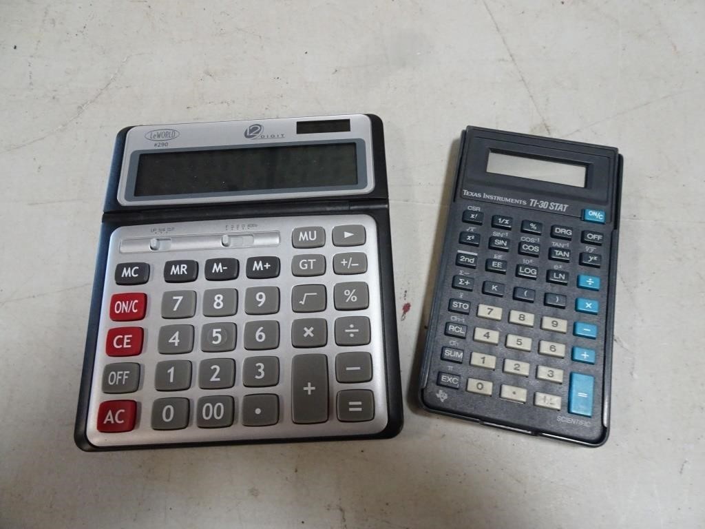 Lot of 2 Calculators - Texas Instruments 30 Stat