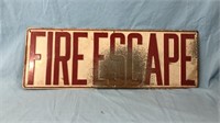 Vintage Metal Fire Escape Sign