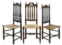 (3) NEW ENGLAND BANISTER BACK SIDE CHAIRS