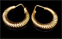 Pair of 18ct yellow gold creole hoop earrings