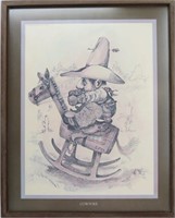 Gary Patterson 1973 "COWPOKE" Framed Print Poster