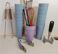 Kitchen utensils, and 16 cups,