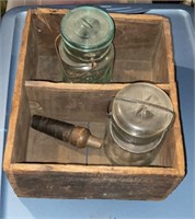 Cape well horse nails co crate with glass jars