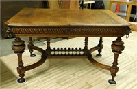 Neo Renaissance Style Oak Table.