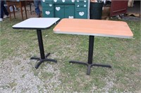 2 TABLES WITH METAL BASES