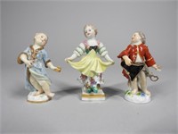 THREE SMALL MEISSEN FIGURINES