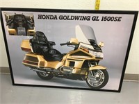 28 1/2" x 39" framed poster of a Honda Goldwing GL