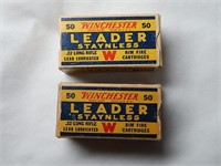 (2) Vintage Winchester 22 Ammo Leader Staynless