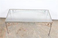Vintage Tempered Glass Patio Coffee Table