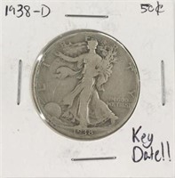 1938-D Walking Liberty Half Dollar.