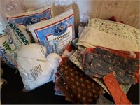 Pillow forms and quilt scraps