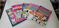 5 ct. - Wordsearch, Sudoku, Crossword Books