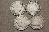 Lot of 4 V Nickels