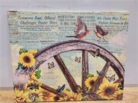 Sunflower And Bird Inspirational Canvas