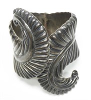Sterling silver cuff bracelet, 54.4 grams
