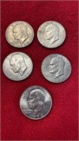 5 EISENHOWER DOLLARS