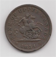1854 Upper Canada One Penny Token