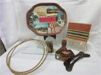 Ponderosa Ranch Tin Tray, & Misc Western Items