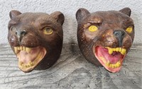 Pair of Vintage Decorative Bears, Have Studs & Nut