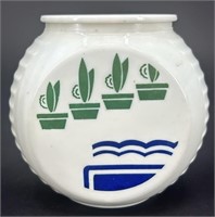 Vintage FireKing Cactus Grease Jar Uv Reactive