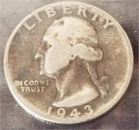 Silver 1943 quarter