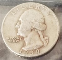 Silver 1939 quarter