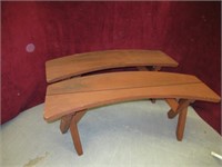 PAIR OF WOODEN BENCHES