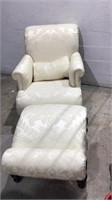 White Hathaway Chair & Ottoman M9A