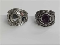 LOT OF TWO MILITARY RINGS ONE IS MISSING STONE