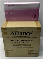 XL Case of 1000 Alliance Nitrile Gloves - NEW