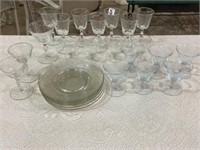 Lg. Set of Various Etched Stemware-Various Sizes