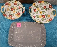 11 - LOT OF 3 SERVING DISHES (M45)
