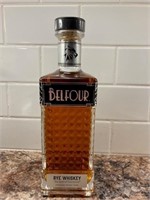 Bottle of Belfour Rye Whiskey