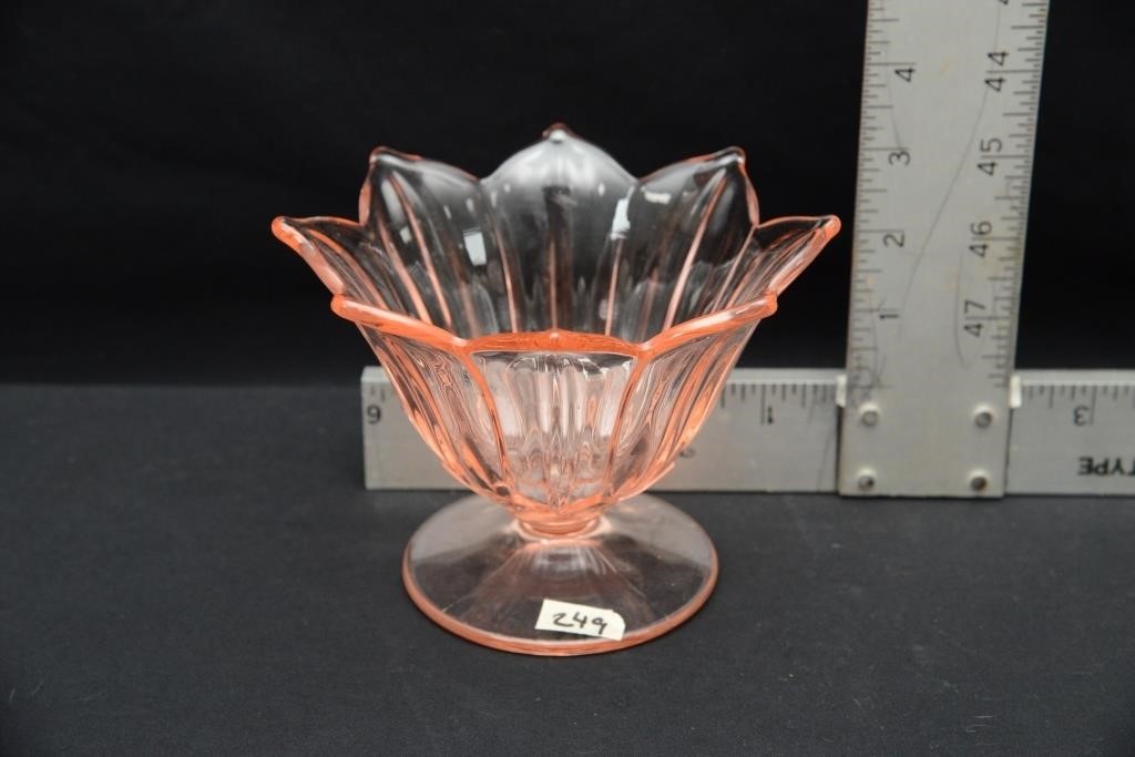 PINK DEPRESSION GLASS CANDY DISH