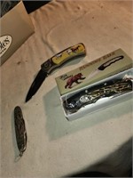 3 Vintage Knives, Running Bear, Horses, Hunter &