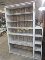 LARGE PRIMITIVE COUNTRY STORE DISPLAY SHELF.