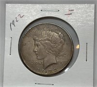 OF) 1922 Peace dollar, Condition fine