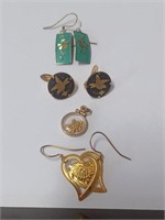 Goldtone Earrings, Cufflinks, Pendant