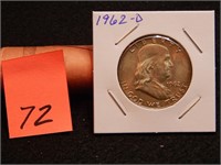 1962 D US Half Dollar 90% Silver