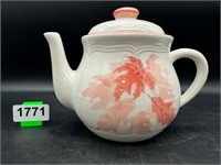 Vintage Stoneware Hand Painted Tea Pot